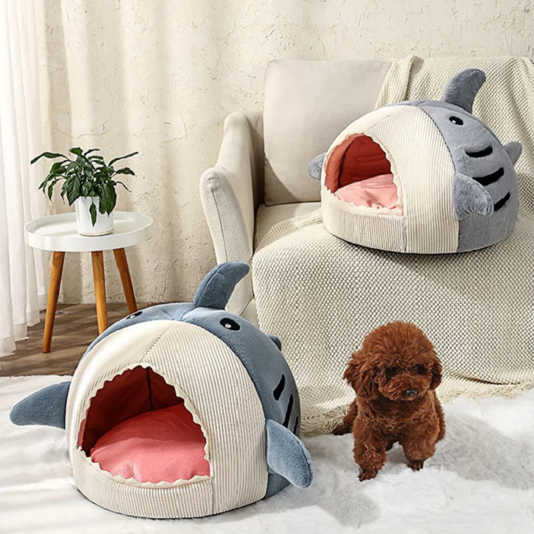 Luxury Plush Shark Pet Bed - furrybabbies.com