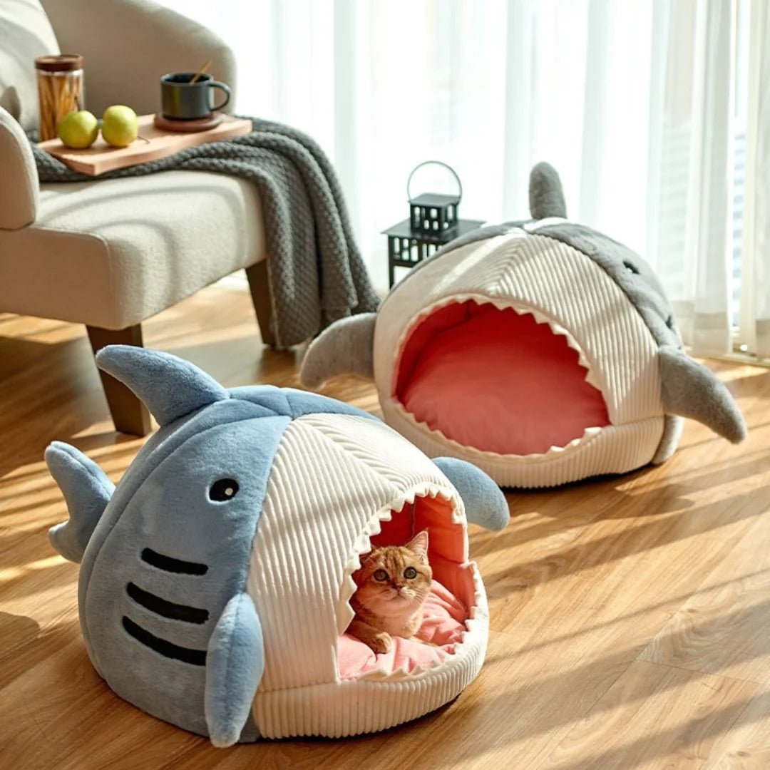 Luxury Plush Shark Pet Bed - furrybabbies.com