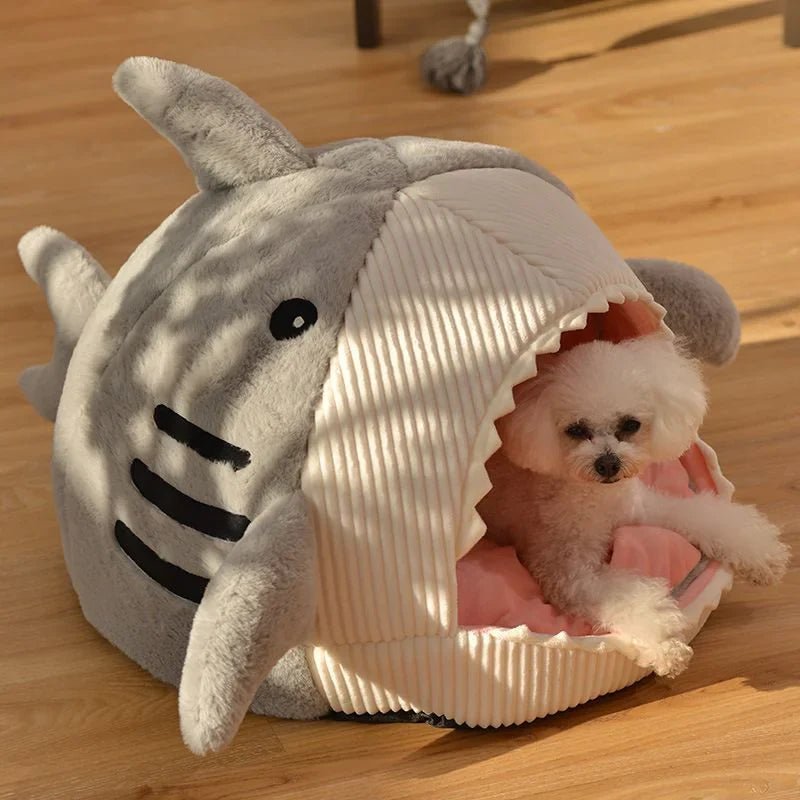 Luxury Plush Shark Pet Bed - furrybabbies.com