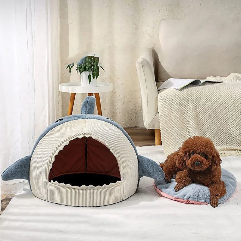 Luxury Plush Shark Pet Bed - furrybabbies.com