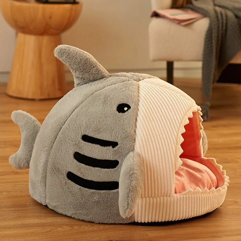 Luxury Plush Shark Pet Bed - furrybabbies.com