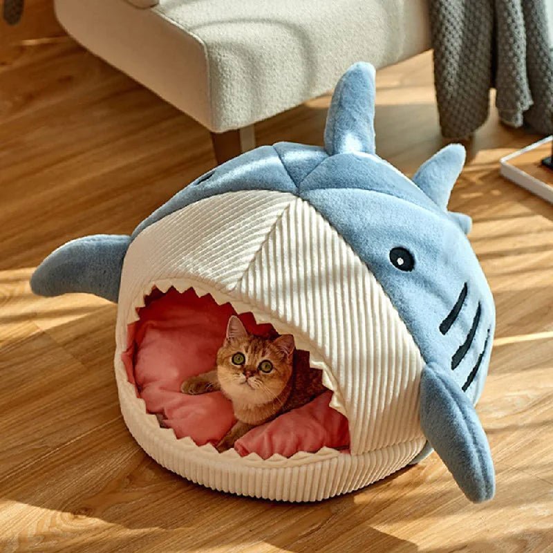 Luxury Plush Shark Pet Bed - furrybabbies.com