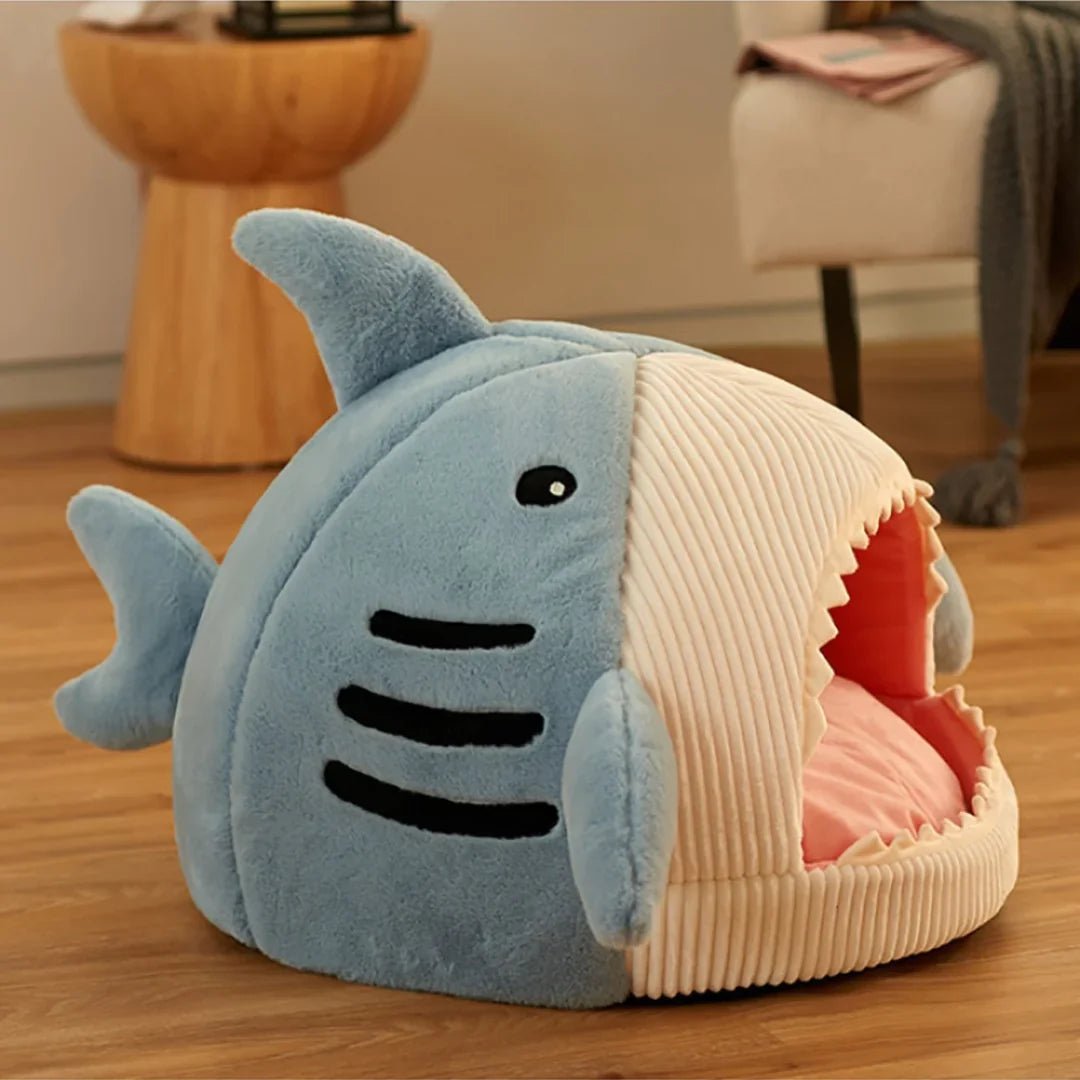 Luxury Plush Shark Pet Bed - furrybabbies.com