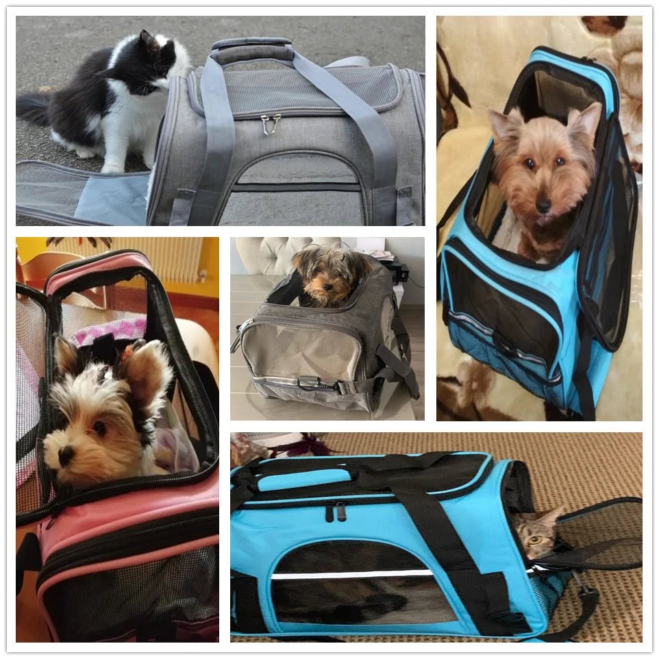 Pet Messenger Carrier Travel Bag - furrybabbies.com