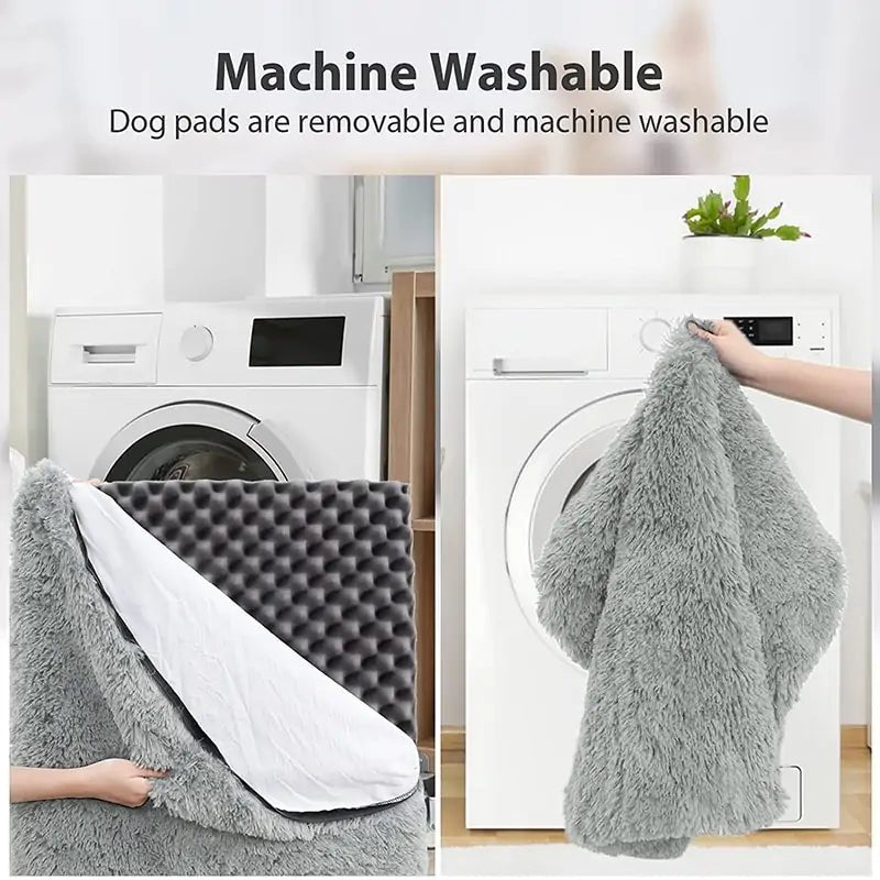 Plush Washable Dog Bed - furrybabbies.com